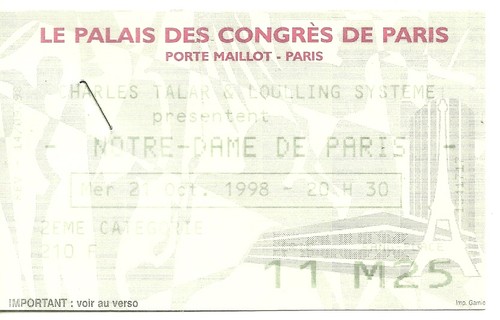 Rare ticket concert notre - /,