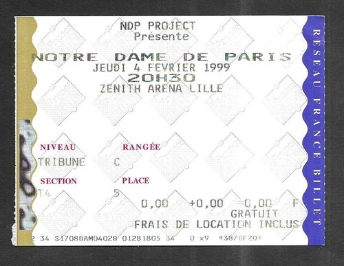 Rare ticket concert notre - ticket,