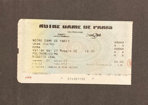 Biglietto usato ticket - , notre